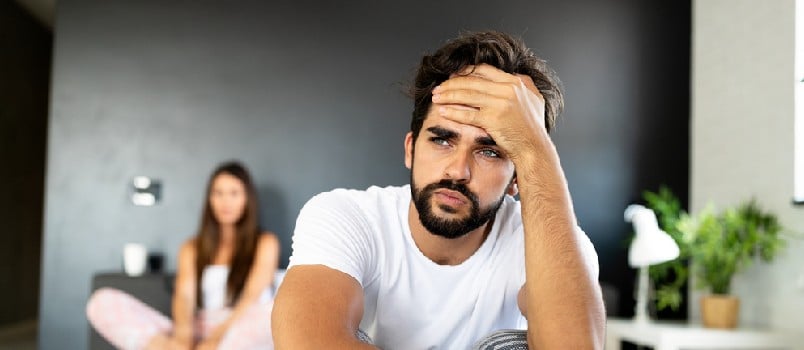 young man sad over his sexual performance