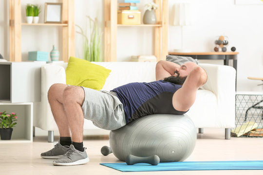 Man working out happily
