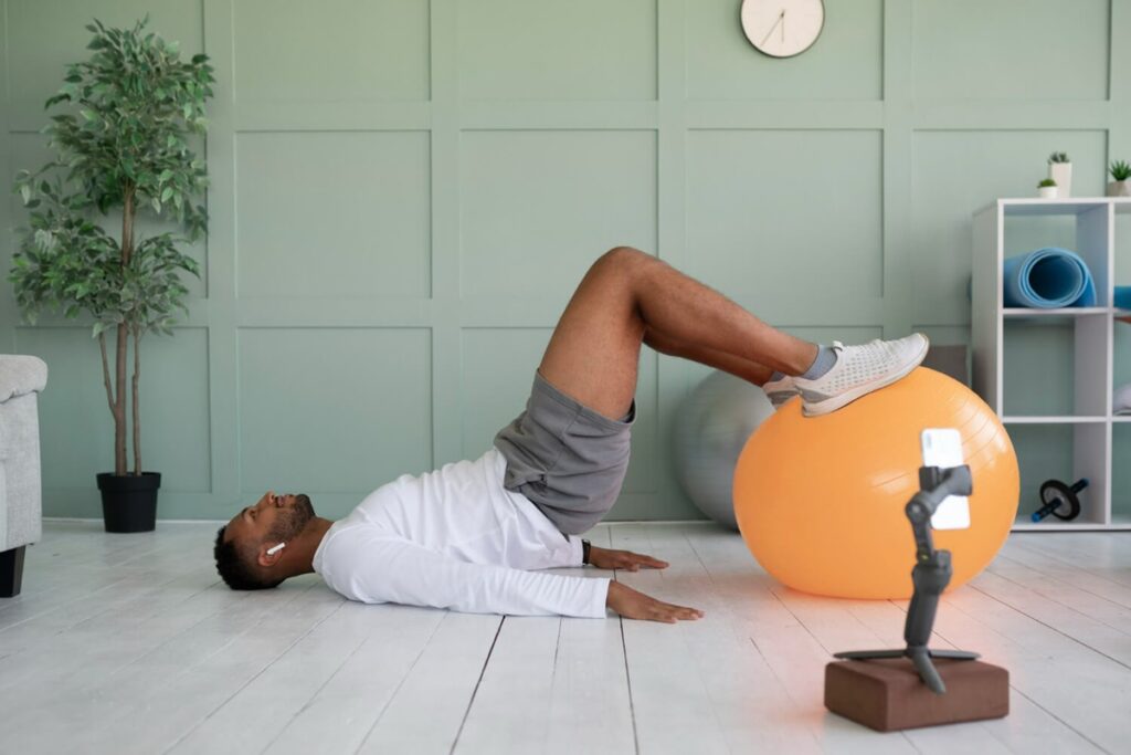 Man practicing kegel exercises for prematured ejaculation