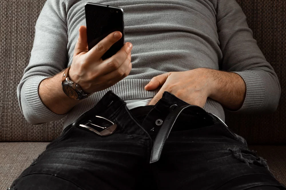 young man watching porn