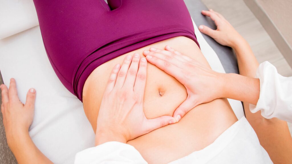woman having a pelvic floor therapy